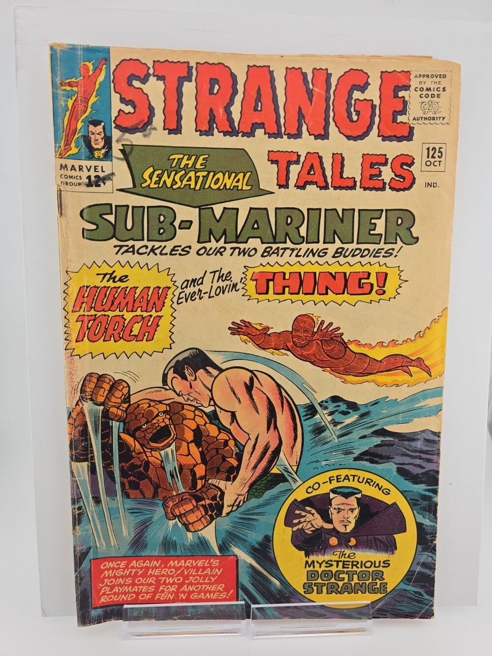 STRANGE TALES #125 (1964) - GRADE 3.0 - SUB-MARINER VS HUMAN TORCH & THE THING!